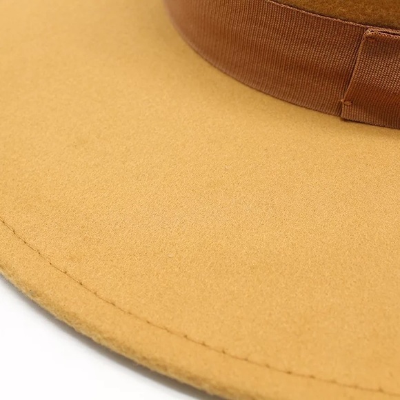 Wide Brim Wool Panama Boho Hat - Picture 7 of 7
